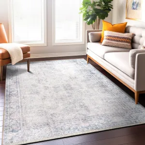 World Rug Gallery Transitional Distressed Vintage Machine Washable Area Rug