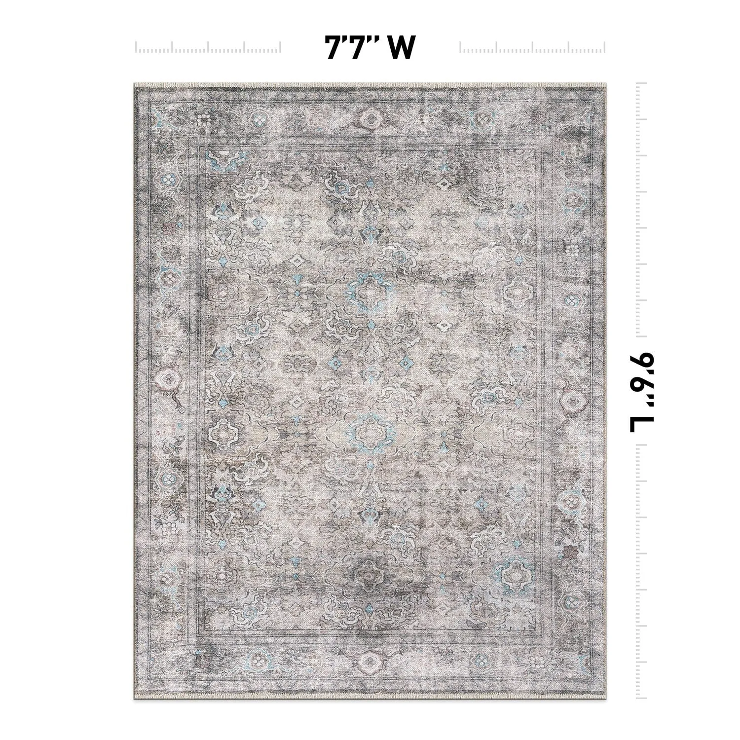 World Rug Gallery Transitional Distressed Vintage Machine Washable Area Rug