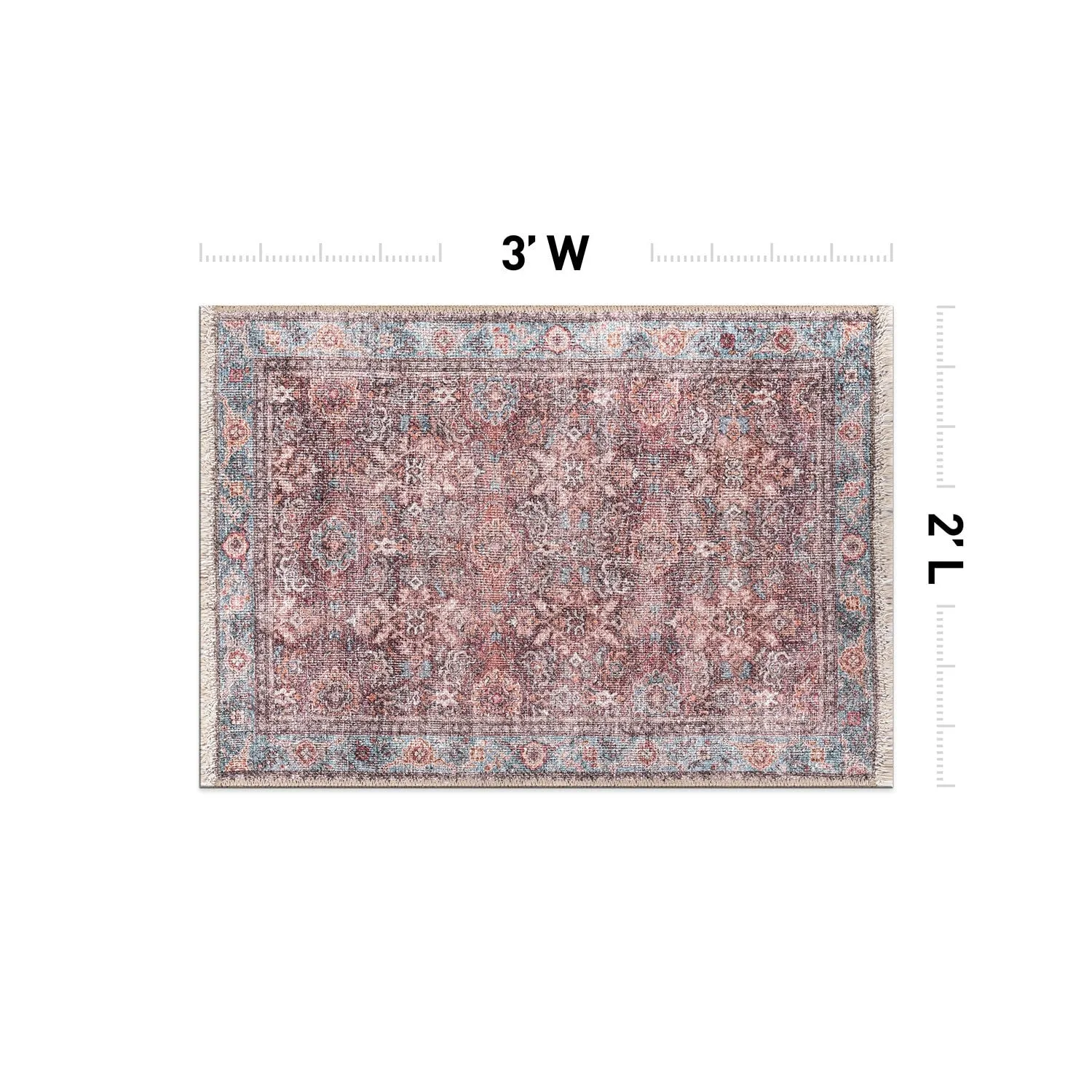 World Rug Gallery Transitional Distressed Vintage Machine Washable Area Rug
