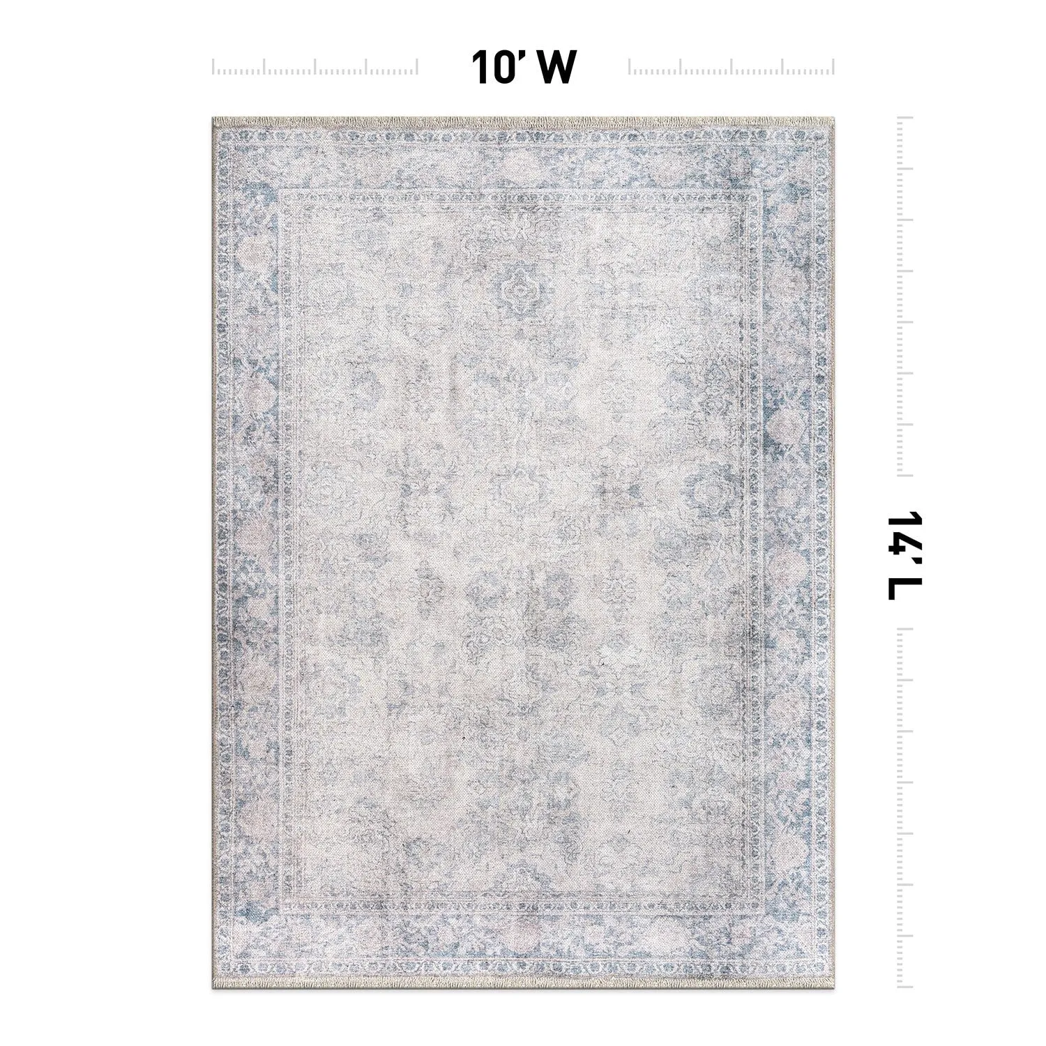World Rug Gallery Transitional Distressed Vintage Machine Washable Area Rug
