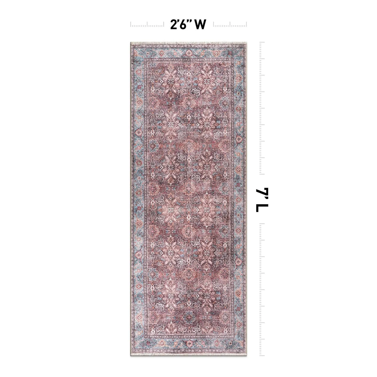 World Rug Gallery Transitional Distressed Vintage Machine Washable Area Rug