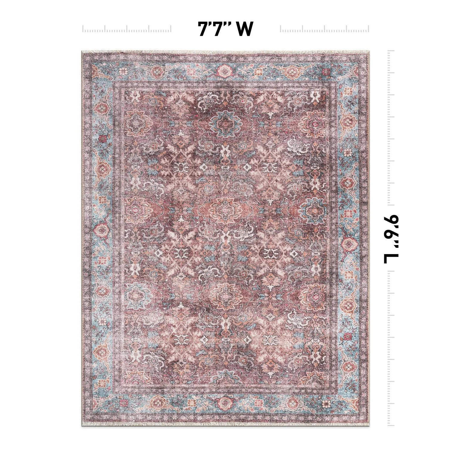 World Rug Gallery Transitional Distressed Vintage Machine Washable Area Rug