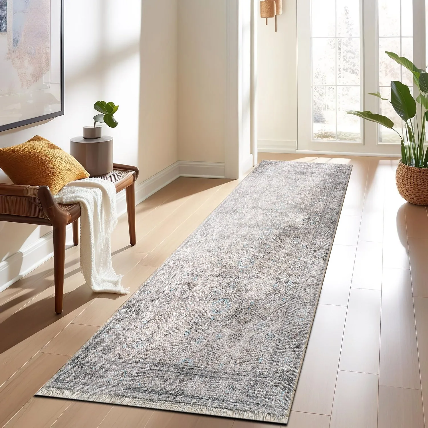 World Rug Gallery Transitional Distressed Vintage Machine Washable Area Rug