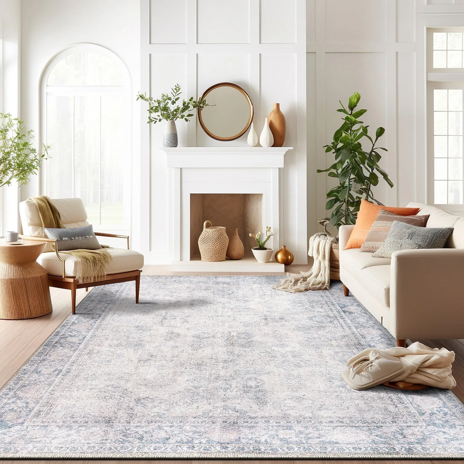 World Rug Gallery Transitional Distressed Vintage Machine Washable Area Rug