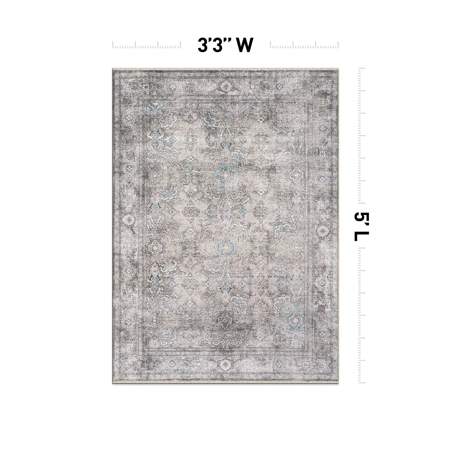 World Rug Gallery Transitional Distressed Vintage Machine Washable Area Rug