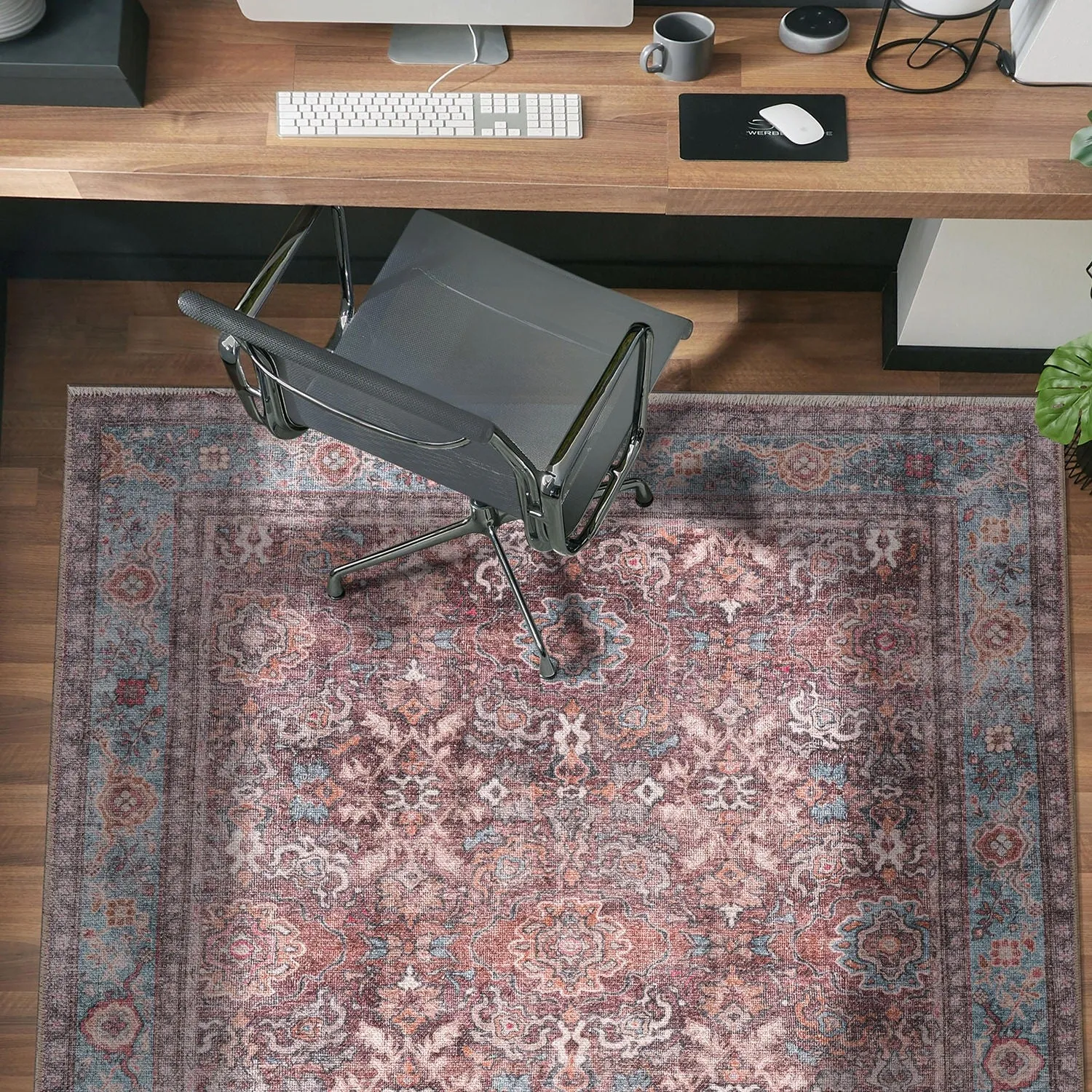 World Rug Gallery Transitional Distressed Vintage Machine Washable Area Rug