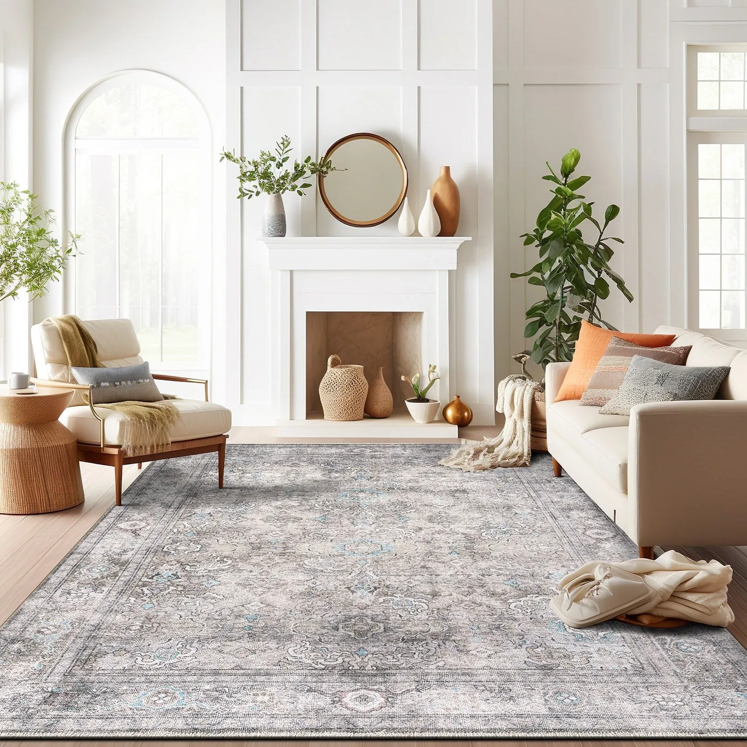 World Rug Gallery Transitional Distressed Vintage Machine Washable Area Rug