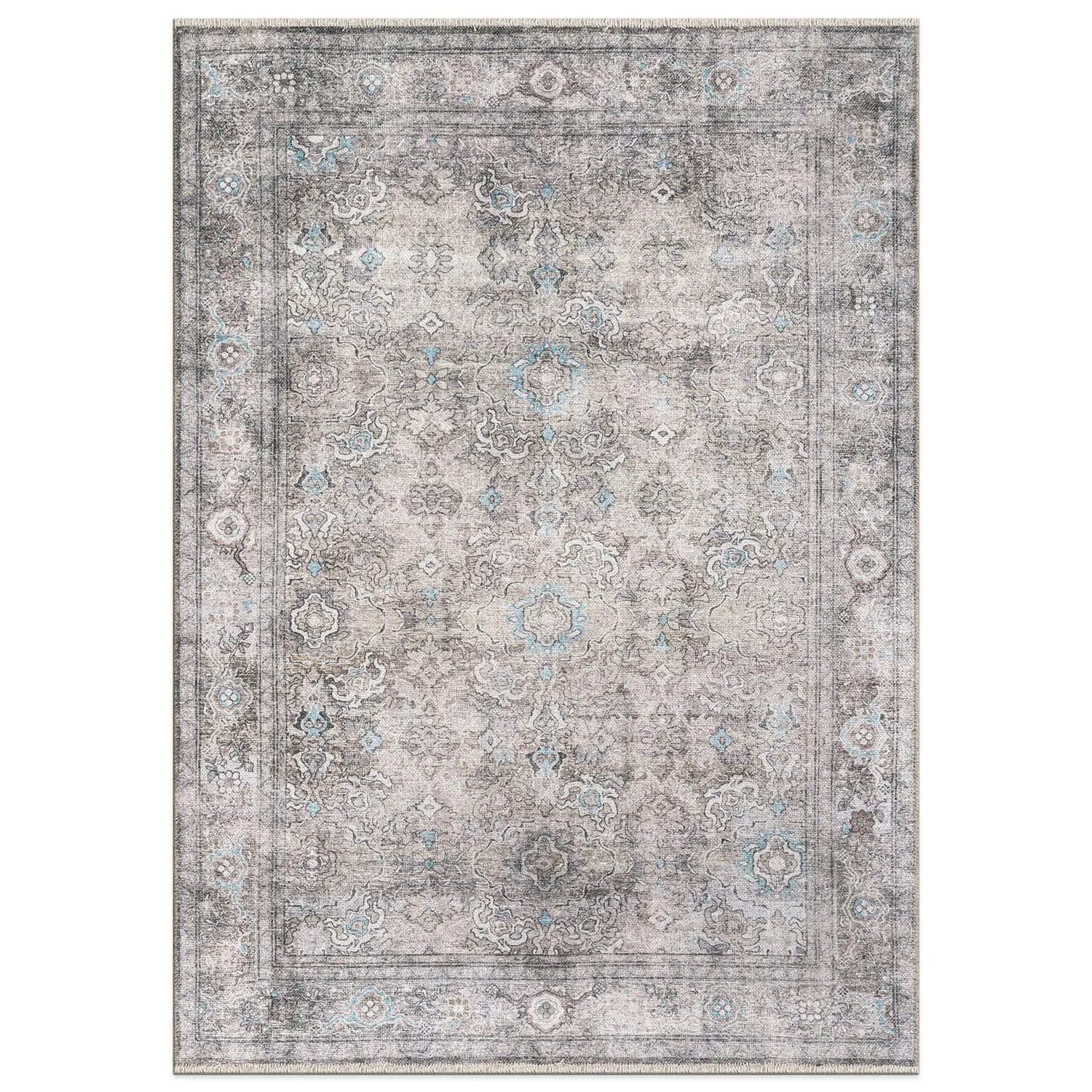World Rug Gallery Transitional Distressed Vintage Machine Washable Area Rug