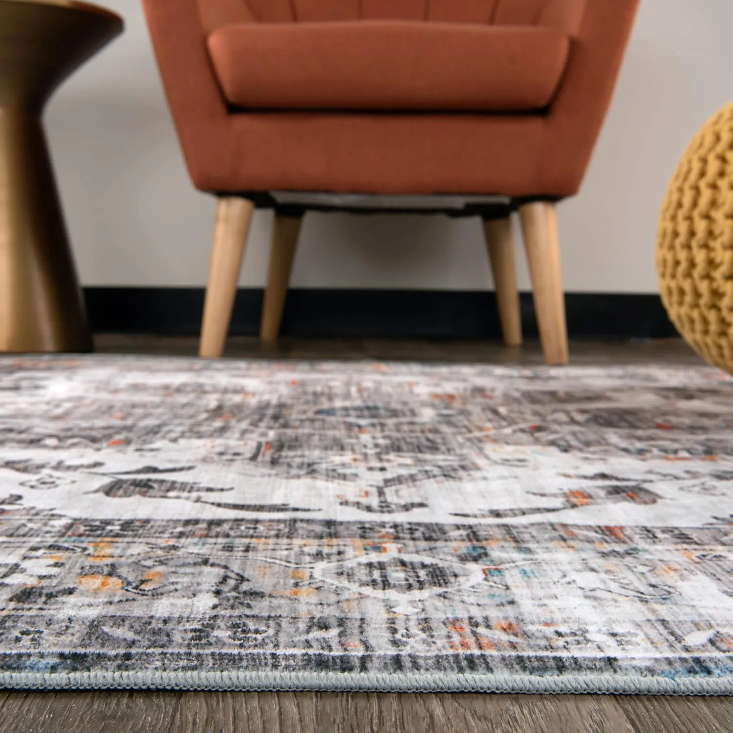 World Rug Gallery Transitional Medallion Machine Washable Area Rug
