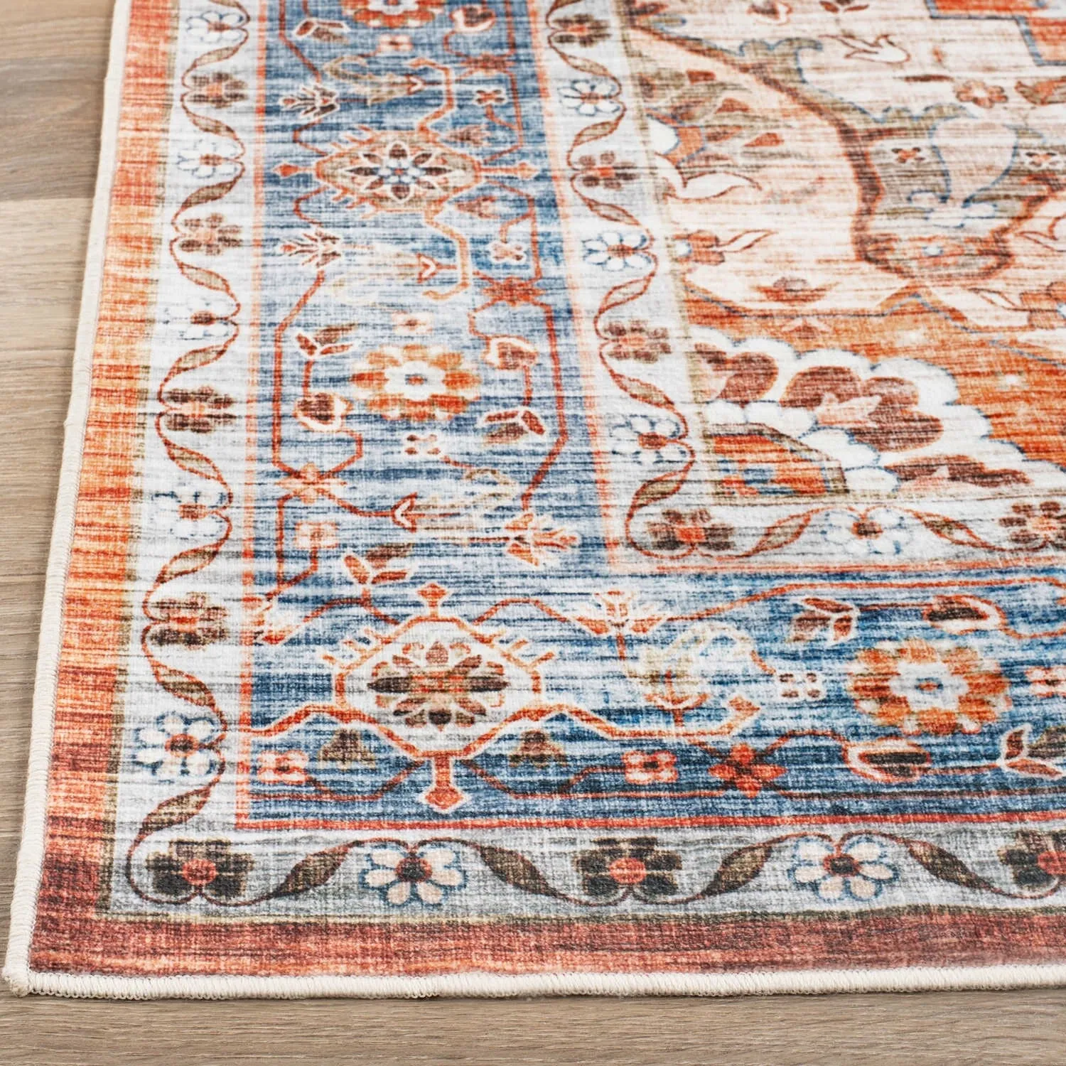 World Rug Gallery Transitional Medallion Machine Washable Area Rug
