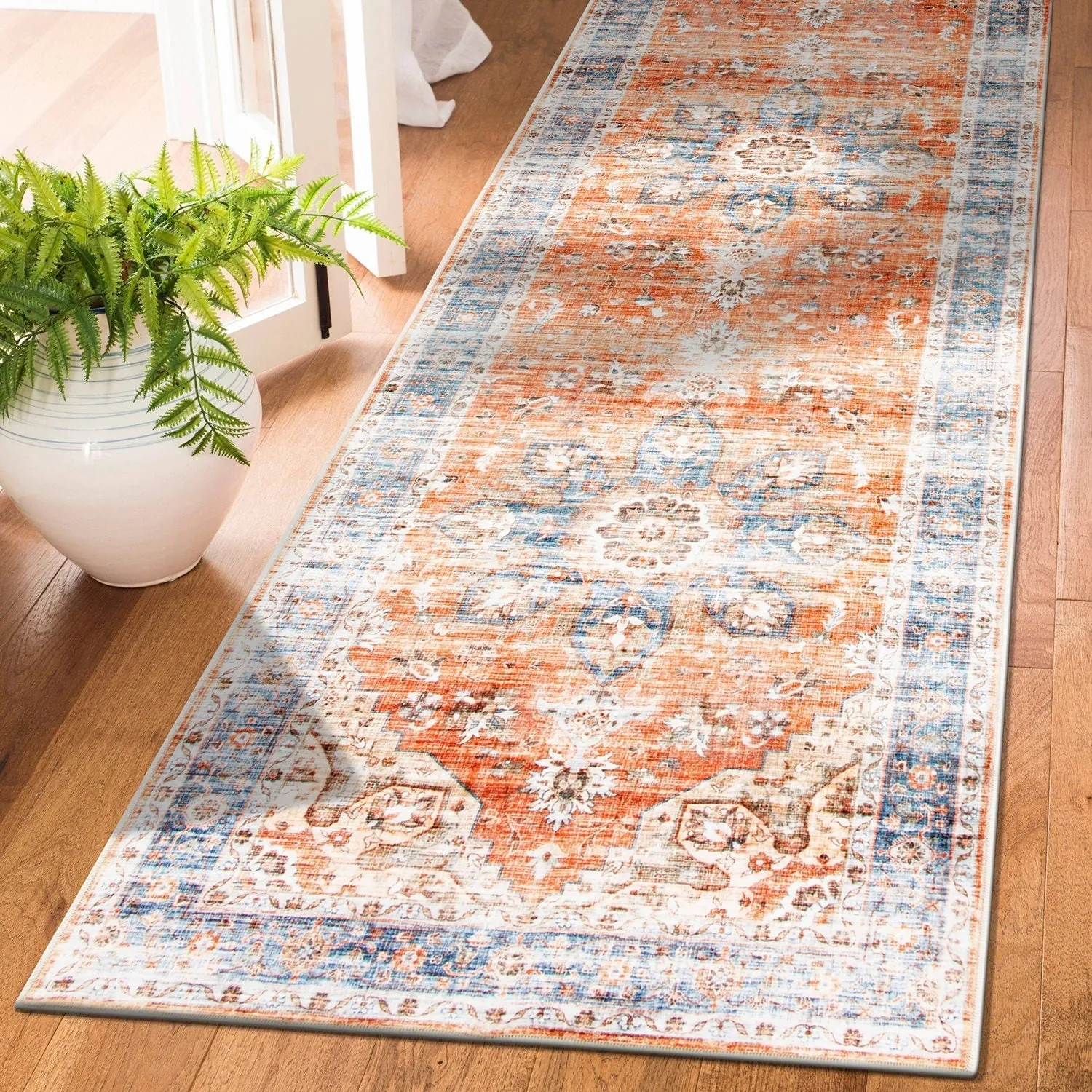 World Rug Gallery Transitional Medallion Machine Washable Area Rug