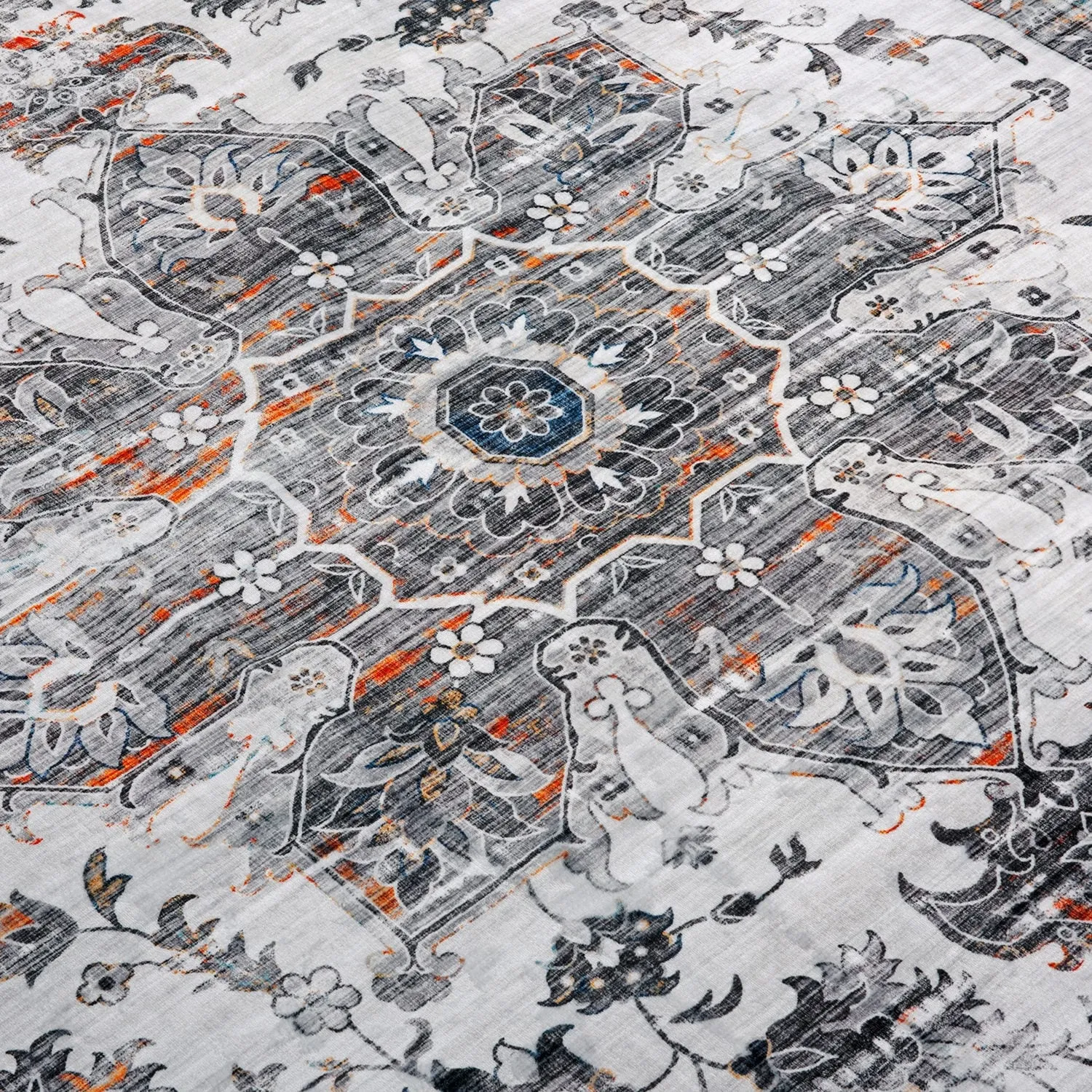 World Rug Gallery Transitional Medallion Machine Washable Area Rug