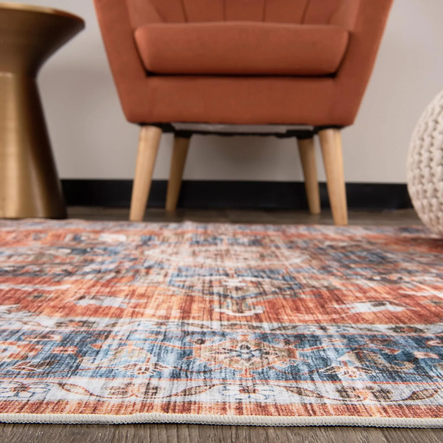 World Rug Gallery Transitional Medallion Machine Washable Area Rug