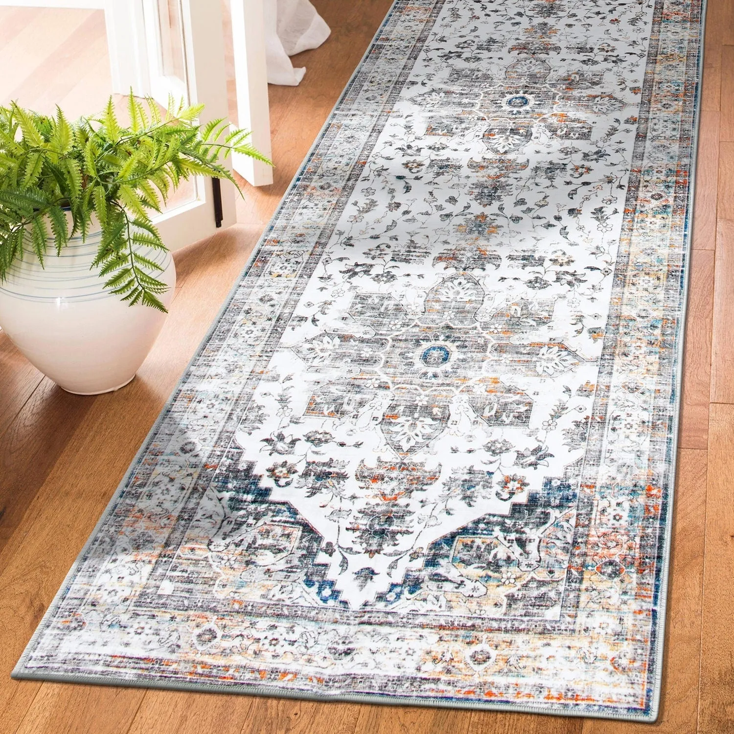 World Rug Gallery Transitional Medallion Machine Washable Area Rug