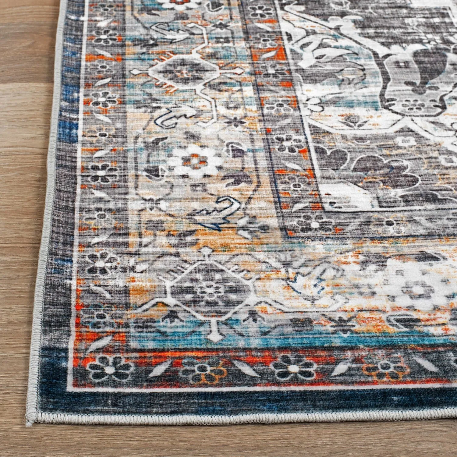 World Rug Gallery Transitional Medallion Machine Washable Area Rug