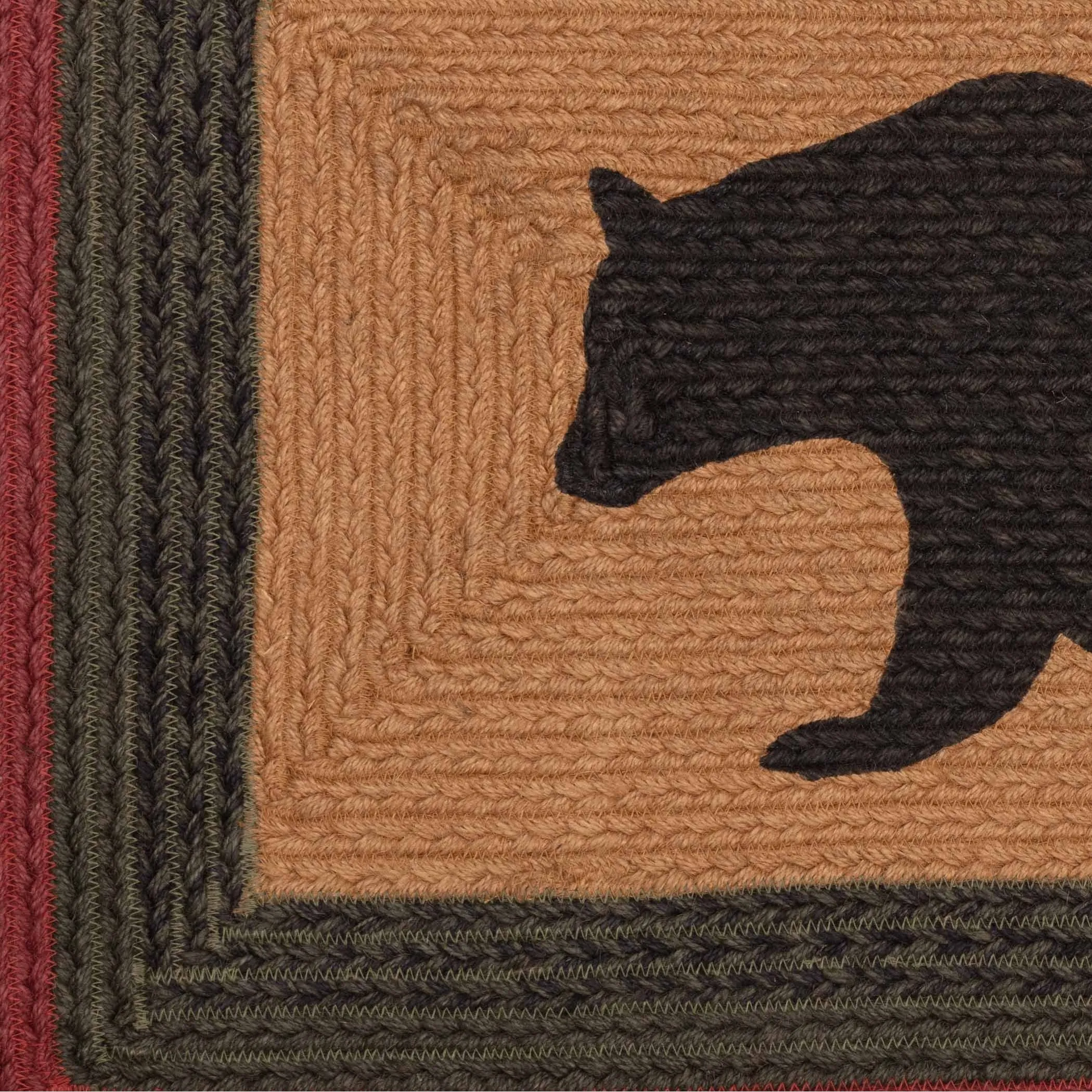 Wyatt Stenciled Bear Jute Rug Rect w/ Pad 20x30 - 20 x 30