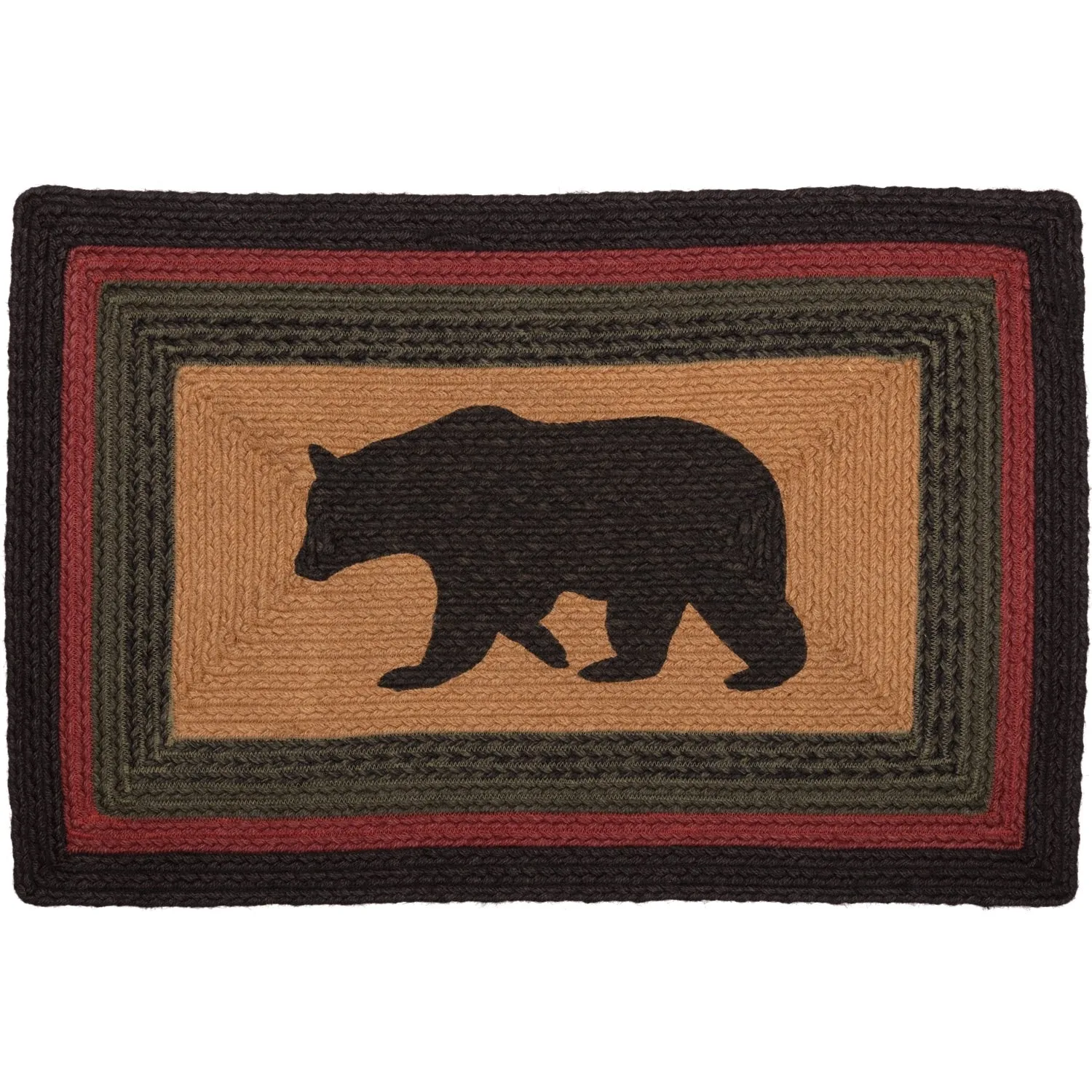 Wyatt Stenciled Bear Jute Rug Rect w/ Pad 20x30 - 20 x 30